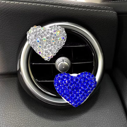 2Pcs Love Heart Air Freshener Diamond Car Perfume Fragrance Aromatherapy Smell Diffuser Auto Styling Interior Car Accessories