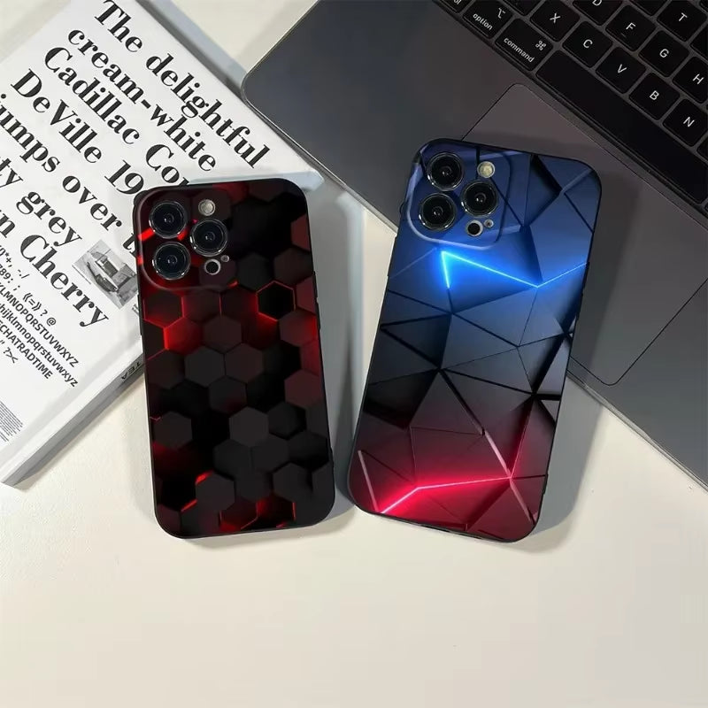 Car Carbon Fibre Phone Case for Iphone 16 15 14 11 12 Pro 8 7 15 plus 13 Pro MAX XR XS MINI SE 2020 Black Covers