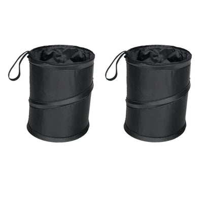 Waterproof Black Car Trash Can with Side Pocket - Leak-Proof Cooler Bag for Vehicle Waste Disposal