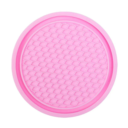 Anti-Slip Silicone Car Coaster and Cup Holder Mat - Interior Accessory for Water Bottles and Cups