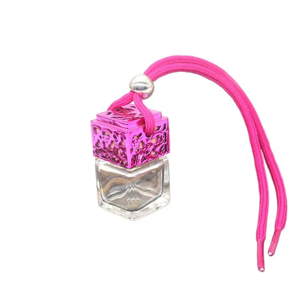 Car Essential Oil Diffuser Fragrance Air Freshener Scent Perfume Bottle Ornament Hanging Empty Bottle Interior Accessory