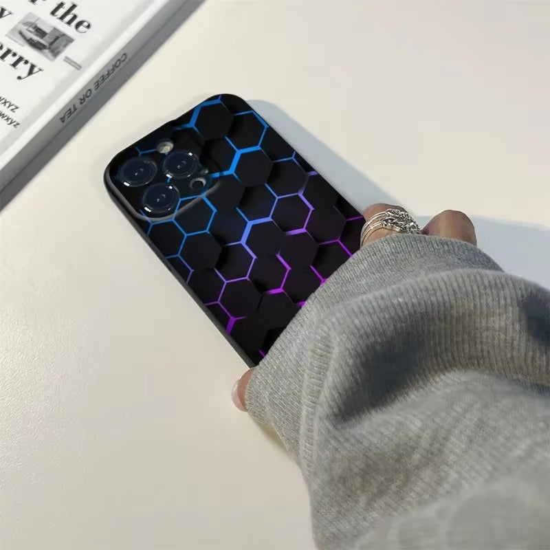 Car Carbon Fibre Phone Case for Iphone 16 15 14 11 12 Pro 8 7 15 plus 13 Pro MAX XR XS MINI SE 2020 Black Covers