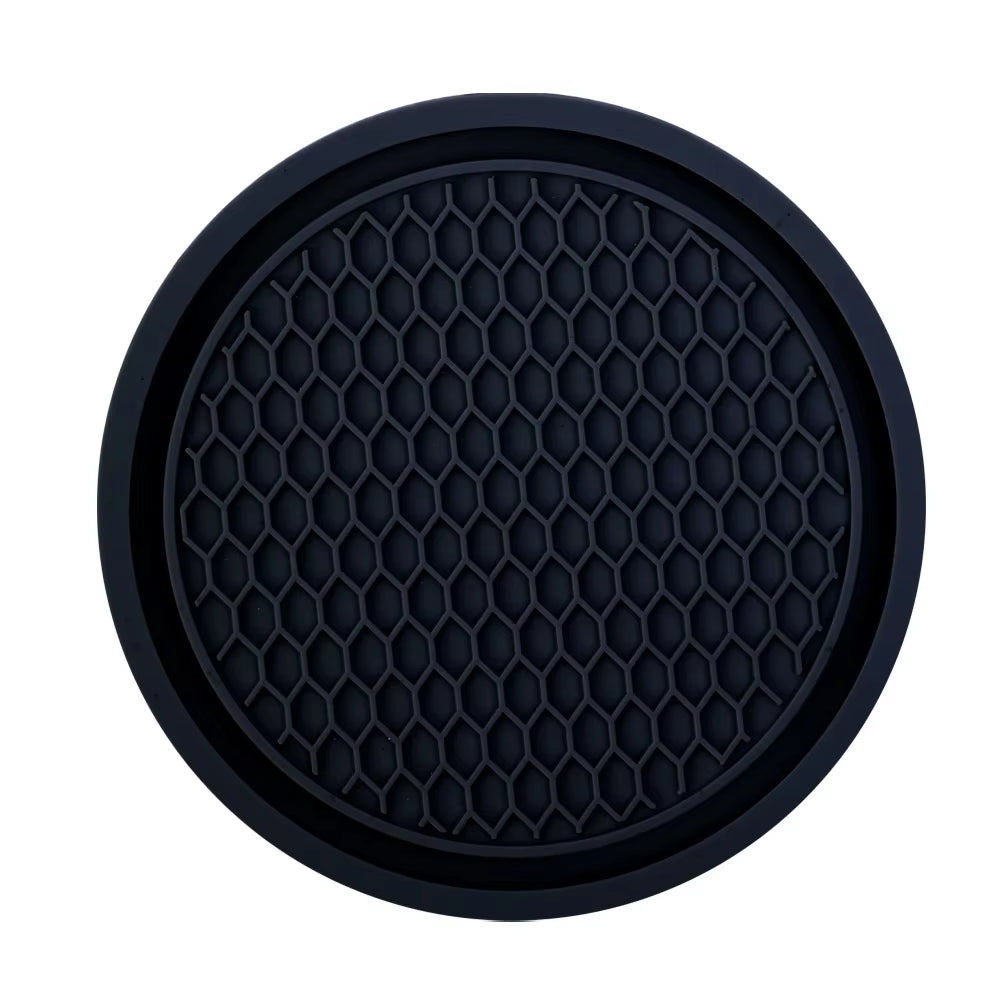 Anti-Slip Silicone Car Coaster and Cup Holder Mat - Interior Accessory for Water Bottles and Cups