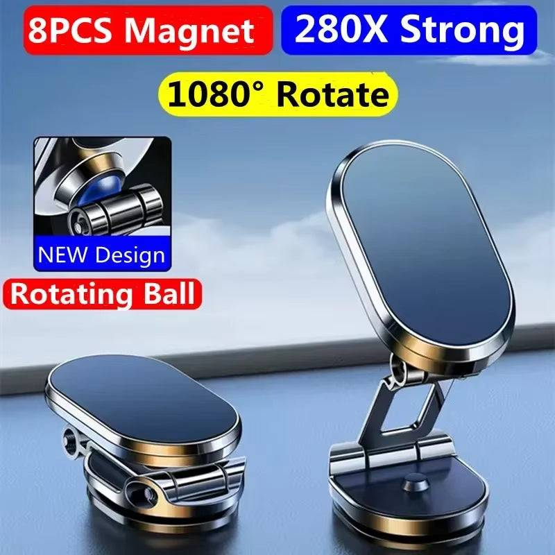 1080° Rotation Foldable Car Magnetic Phone Holder Universal Air Vent Mount GPS for Iphone Samsung in Car Cell Phone Holder Stand