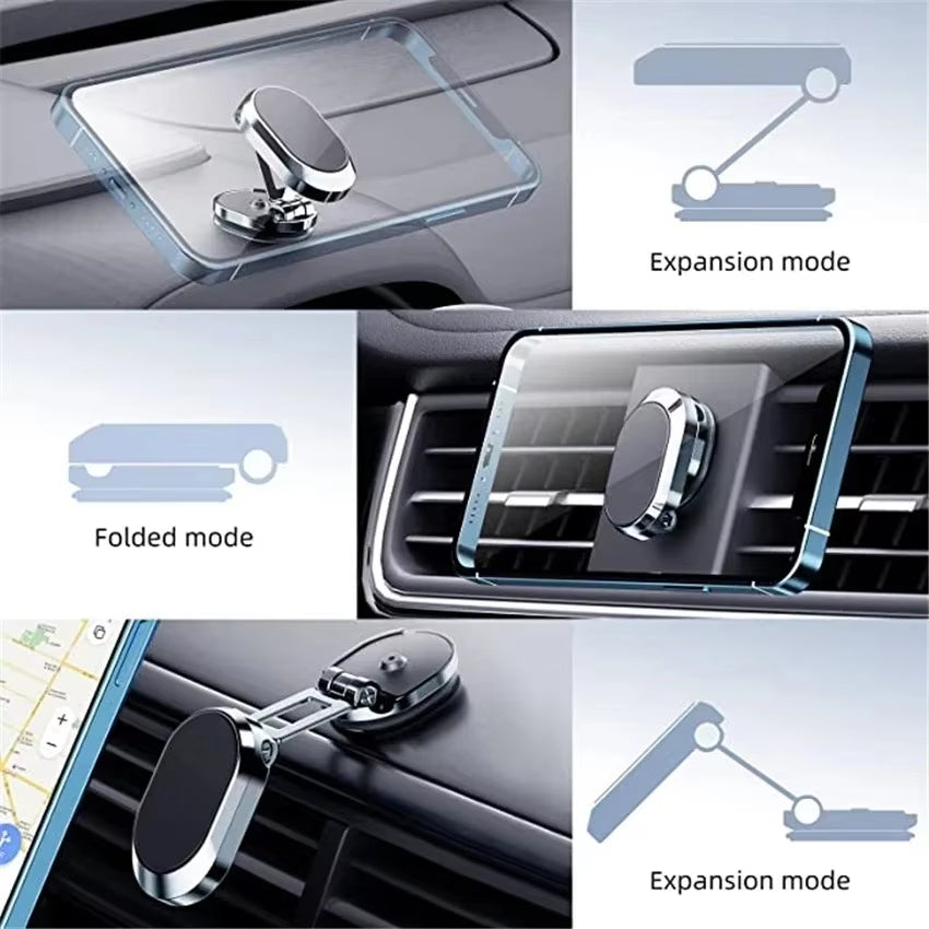1080° Rotation Foldable Car Magnetic Phone Holder Universal Air Vent Mount GPS for Iphone Samsung in Car Cell Phone Holder Stand