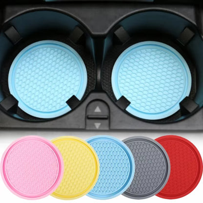 Anti-Slip Silicone Car Coaster and Cup Holder Mat - Interior Accessory for Water Bottles and Cups